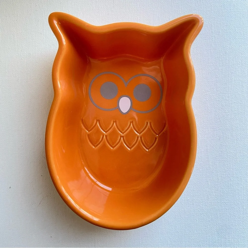 Chantal orange owl 1.5 cup baking serving dish ceramic freezer oven microwave